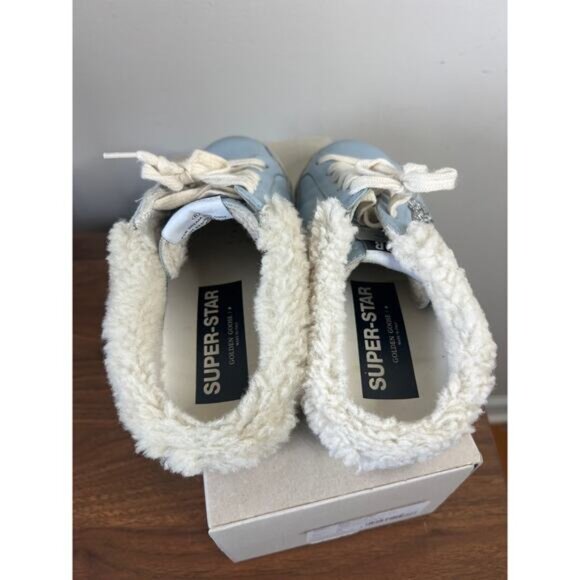 NIB Golden Goose Rare Golden Geese Suede Round Toe Slide Sneakers Blue Size: 36 - Picture 4 of 11